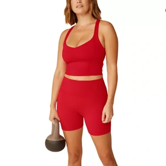 Beyond Yoga Powerbeyond Intensity Cropped Tank in Retro Red Size Small RT$78 - Picture 4 of 8
